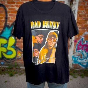 Bad Bunny Black Graphic Band T-Shirt